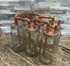1/2”Tandem Mason Jar Thumpers Wide Mouth Jars 6 Way Distillation Moonshine #A27