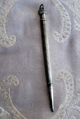 Victorian Sterling Chatelaine Mechanical Skinny Pencil Ring Top By AXT