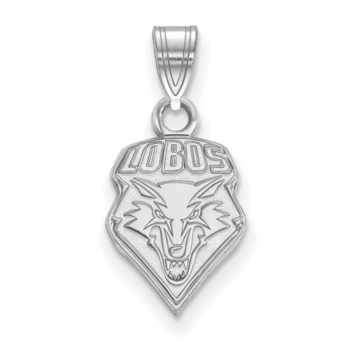 14k White Gold LogoArt University of New Mexico Lobos Small Pendant