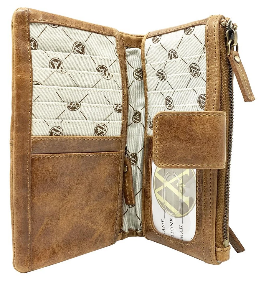 Mujer Universidad de Oklahoma Sooners Bolso sin asas Cartera Cuero Bolso sin asas a presión Foto 4 de 4