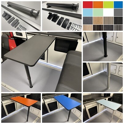 Mesa de 800 mm x 400 mm con juego de patas y rieles ajustables ReVace - elección de colores