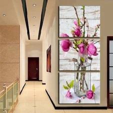 Beautiful Flowers 3 Pieces Canvas Print Wall Art Poster Home Decoration