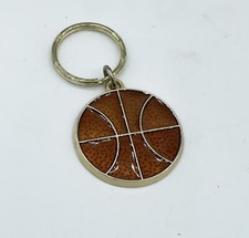 Basketball Key Ring Orange Enamel Gold Tone Keychain Sports Key Chain 3