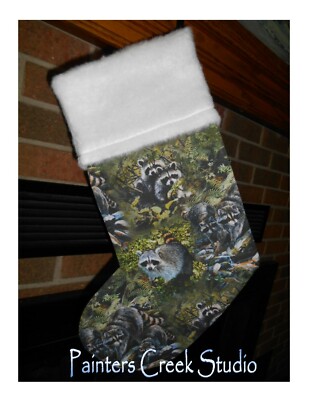 RACCOON, Raccoons, Racoon, HANDMADE CHRISTMAS STOCKING