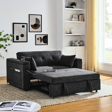 54in Convertible Sleeper Sofa Bed Loveseat Sofa Couch w/ Pull Out Bed  USB Port