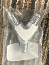 Z118 -4AN "Y" Block Fuel Y Fitting Junction Coupler 4/4/4 T -4/-4/-4 Silver