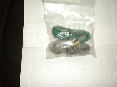 TWO SKEINS OF ELECTRICAL CABLES, ONE GREEN THE OTHER GREY