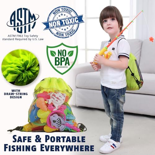 Juego Magnético Pesca Piscina Juguetes para Niños - Mesa de Agua 30 Peces 2 Jugadores - Imagen 7 de 7