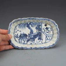 6.7" China Blue and White Porcelain Animal Sika Deer Grain Narcissus Pot