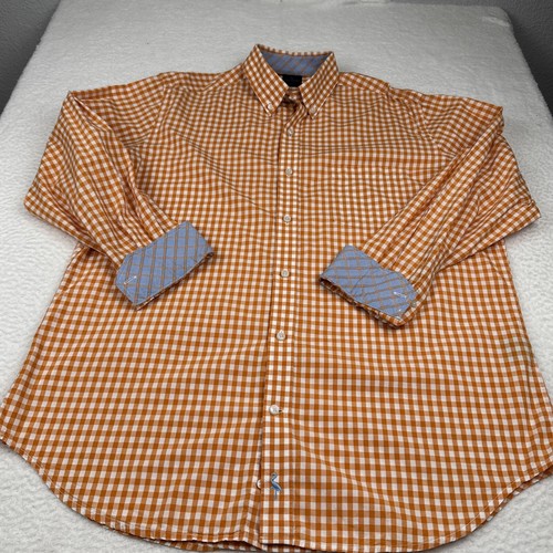 Tailorbyrd Hemd Herren Large orange Gingham Karo kariert Button Down Langarm - Bild 10 von 23