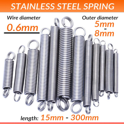 0.6mm Expansion Spring Extension Expanding Springs A2 Stainless Steel L=15-300mm