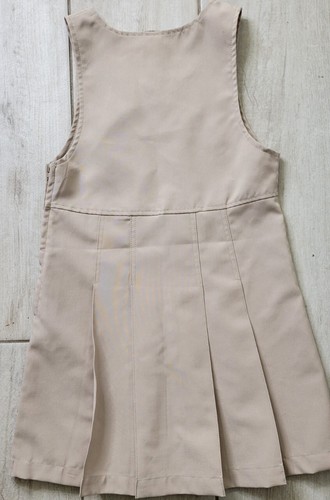 Girls Brown School Uniform Jumper Dress Size 10 Sleeveless Pleated Belted - Picture 6 of 7