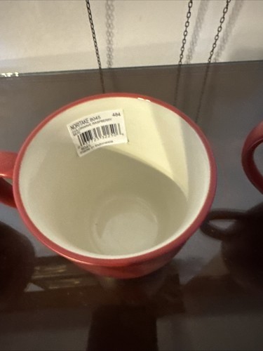 Noritake 8045 Raspberry Color wave Raspberry Set Of 4 Mugs New In Box With Tags - Picture 7 of 15