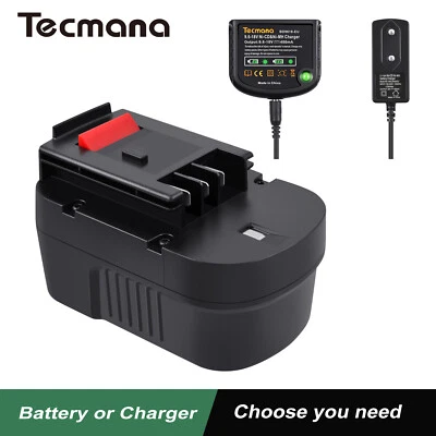 TECMANA 14.4V 5.0Ah Ni-MH Akku/Ladegerät für Black Decker A14 A144 HPB14 B-8316 BD1444L