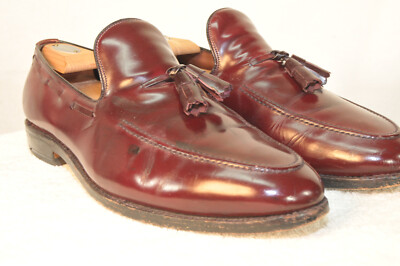 Allen Edmonds Saratoga Shoes Mens 11 AA Oxblood Leather Tassel Loafers USA Made Allen edmonds saratoga loafer - Gem main image 4