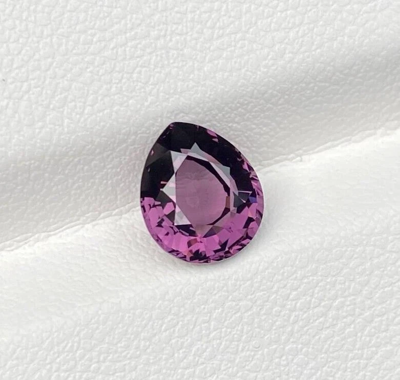 Natural Purple Spinel 2.10 Cts VVS Sri Lanka Pear Cut Loose Gemstone - Image 2 of 4
