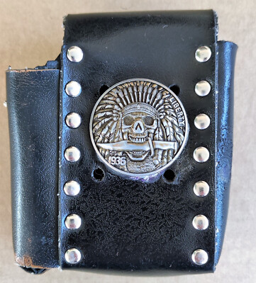 harley davidson cigarette case Rare Vintage Collectible Harley Davidson Leather Cigarette Case Ligther  Holder