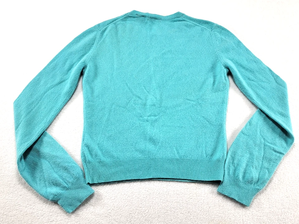 Suéter Moda International Cashmere Para Mujer S Verde Espuma de Mar Manga Larga Con Botones Foto 3 de 4