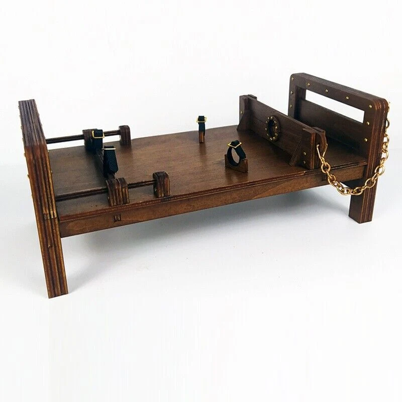 Herramienta de tortura de madera para mujer soldado 1/12 esposas accesorios de escena de marionetas Foto 3 de 4