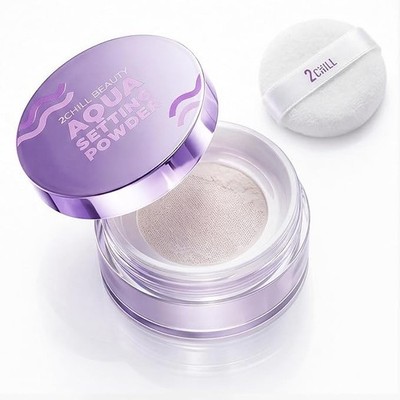 2CHILL Aqua Setting Powder, Translucent Face Powder with 45% Water Essence, Hydr