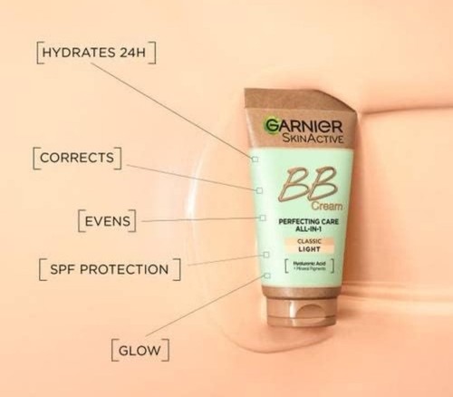 Garnier Skin Naturals Classic Hyaluronic Aloe All-in-1 BB Light Cream, 50ml - Picture 3 of 5