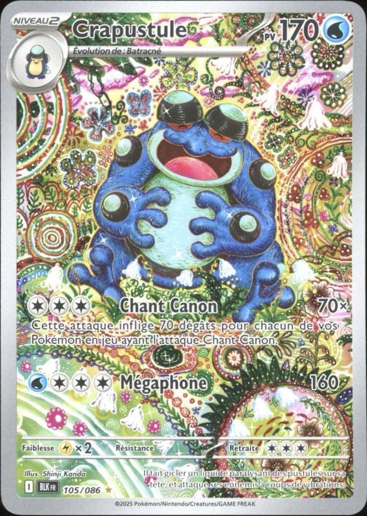 2025 Pokemon FRENCH Foudre Noire EV10.5 Crapustule Full Art BWR