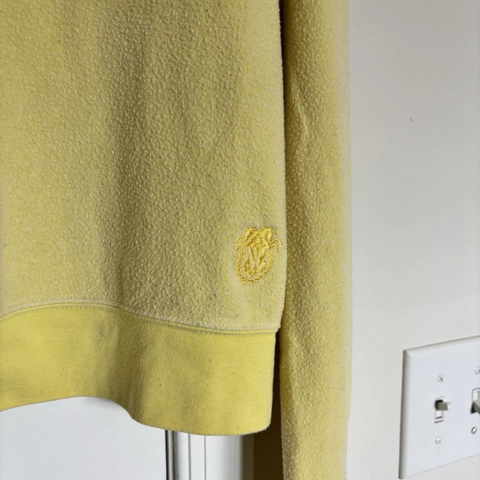 Sudadera Jersey Wildfox Cuello en V Mujer Pequeña Amarilla EE. UU. Tela Envejecida Foto 3 de 4