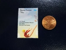 Karin Janz Gymnastics Silver Medal Olympics Sierra Leone Perforated Stamp 