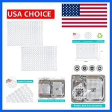 2 Pack Kitchen Sink Mat Plastic Protect Mat PVC Eco-Friendly Kitchen Adjustab...