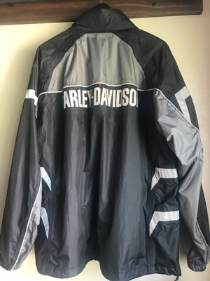 Harley Davidson rain jacket motorcycle windbreaker BACK LOGO reflective size L