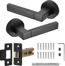 Decoranddecor Lumina Matt Black Internal Door Handles – Aluminium Handle Sets