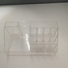 Clear Acrylic Tiered Makeup Organizer with Multiple Compartments