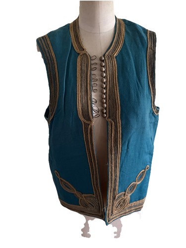 Vintage Antique Bohemian Vest Gold Embroidery 