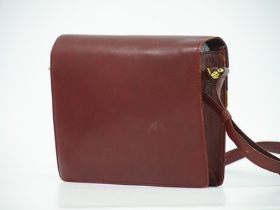 Cartier Must Leather Shoulder Crossbody Bag Bordeaux Gold | eBay