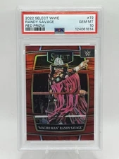 2022 Panini Select WWE #72 Macho Man Randy Savage Red Prizm #137/249 PSA 10
