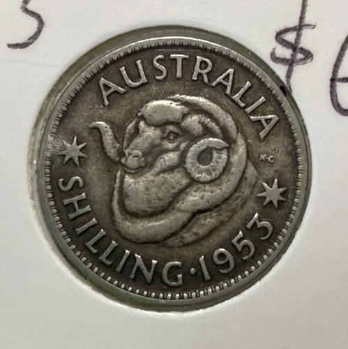1953 Australia Shilling — photo from the most recent tracked eBay sale