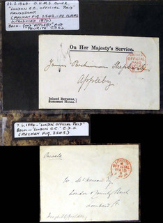 GB 1868 & 1884 OHMS/Official Paid Covers (2) Used As Described GW714