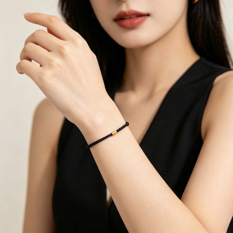 Black Woven Bracelet Couples Bangle Valentine's Day Gift Brings Good Luck
