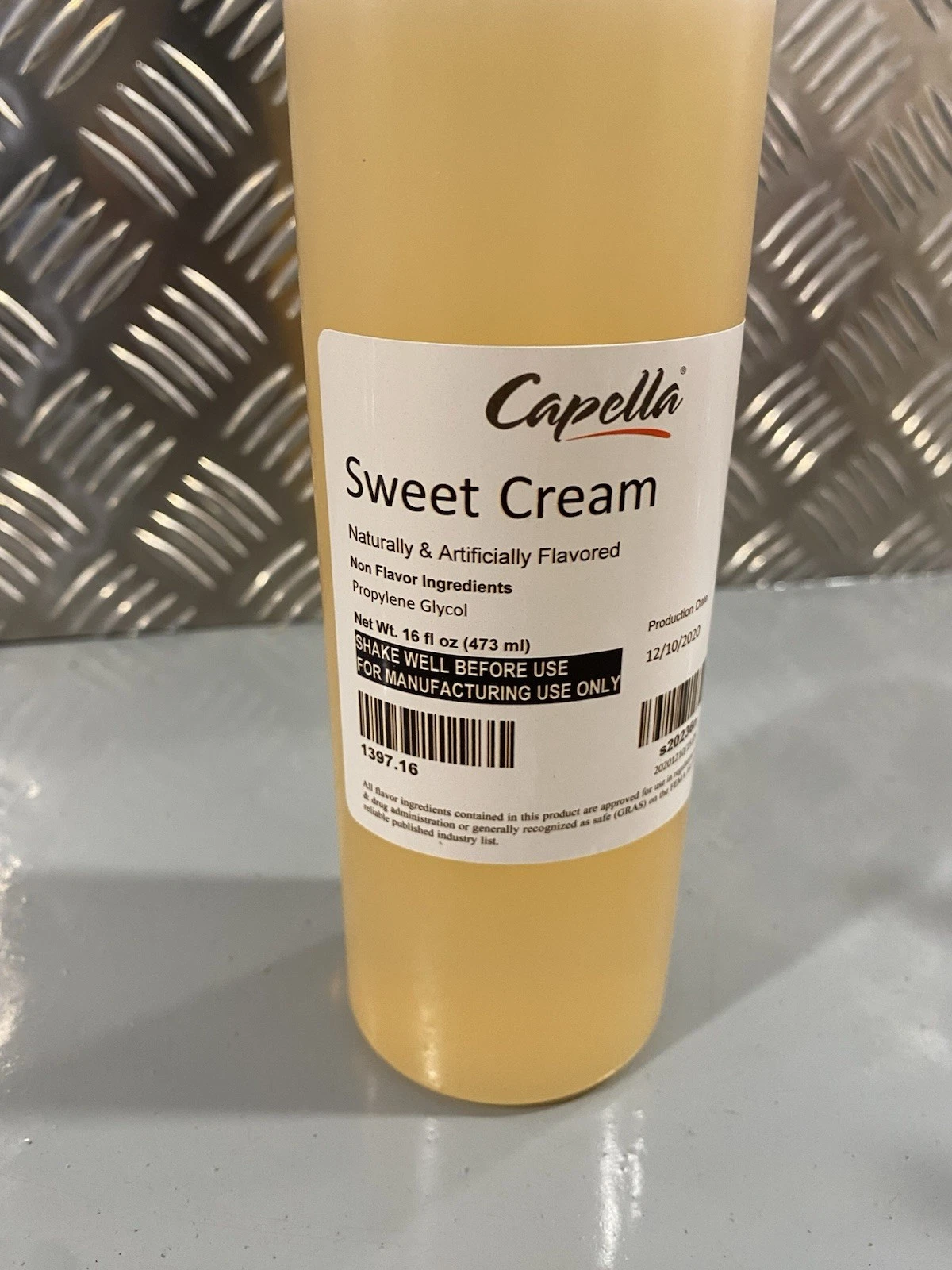 Capella Sweet Cream Flavour 16oz 473ml Production Date 10/12/2020 2