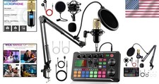 Podcast Equipment Bundle, F998 Live Sound Card with BM800 Recording Studio Mi...