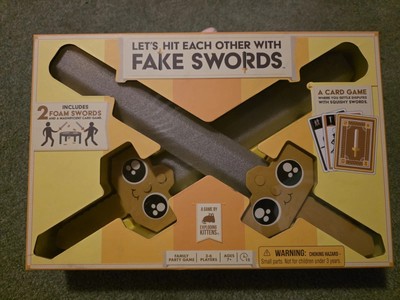 Let's Hit Each Other With Fake Swords Card Game Party Exploding Kittens NEW