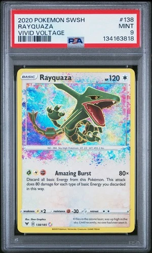 PSA 9!!! Rayquaza 138/185 Swsh04: Vivid Voltage Holo
