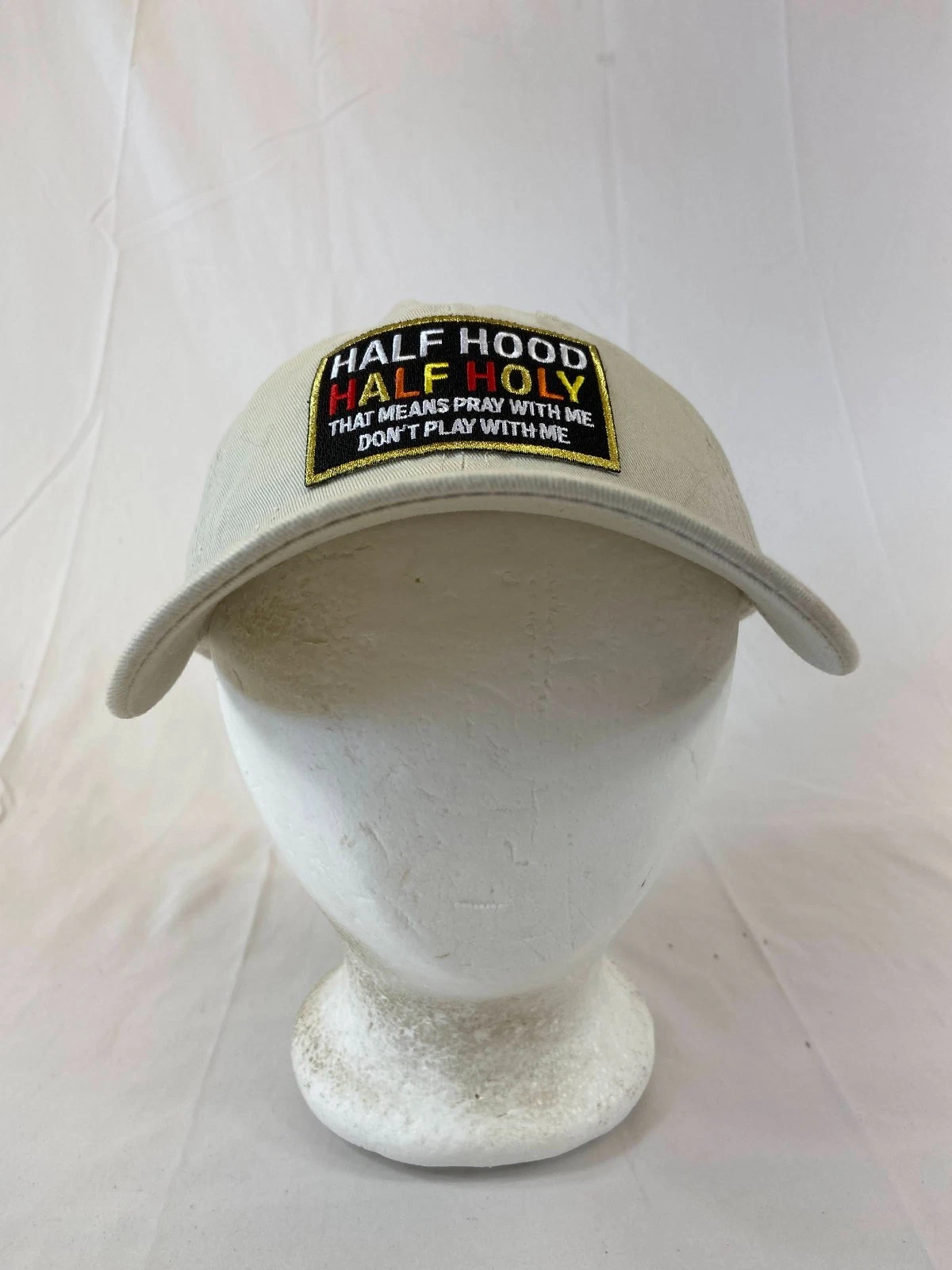Half Hood Half Holy Baseball Cap Strapback Hat Tan Patch Adjustable Casual Wear