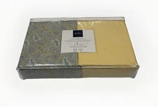Home Reflections 2 Pk Cotton Sateen Queen Sheet Set Gold Paisley H485588849402