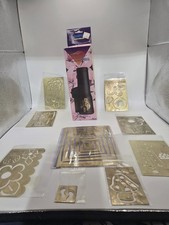 Vintage Brass Embossing Stencils Lot  Marvy Uchida Embossing Heat Tool...