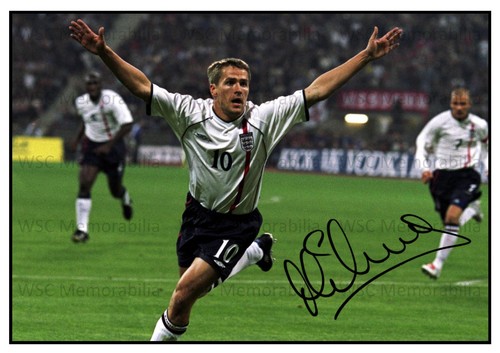 11287. Michael Owen Signed Pictures A4 Prints Liverpool England Man U Newcastle
