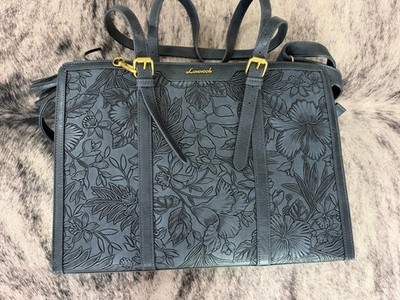 LOVEVOOK Women's Laptop Tote Bag 15.6'' Navy Embossed