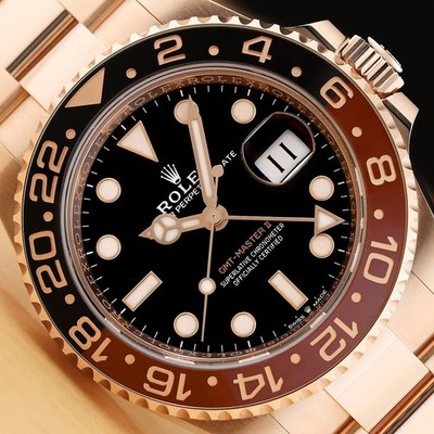 2023 Rolex GMT-Master II 126715 CHNR Herren Uhr 18K Roségold Root Beer