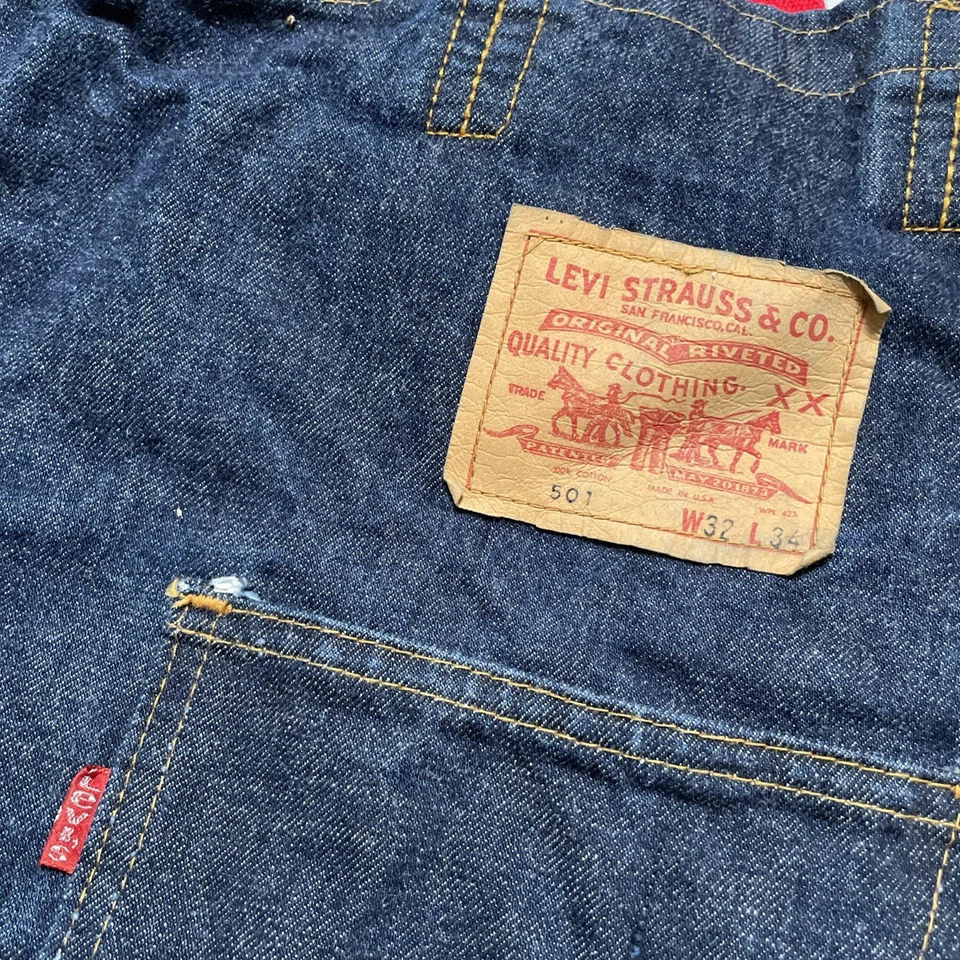 Vintage Levi’s 501 Now Designs Denim Tote Bag Single Stitch Travel Made USA - Image 2 of 4