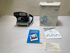 Polaroid Silver Express 600 Instant Film Camera Built-in Flash Vintage Polaroid Silver Express 600 Instant Film Camera Built-in Flash Vintage
